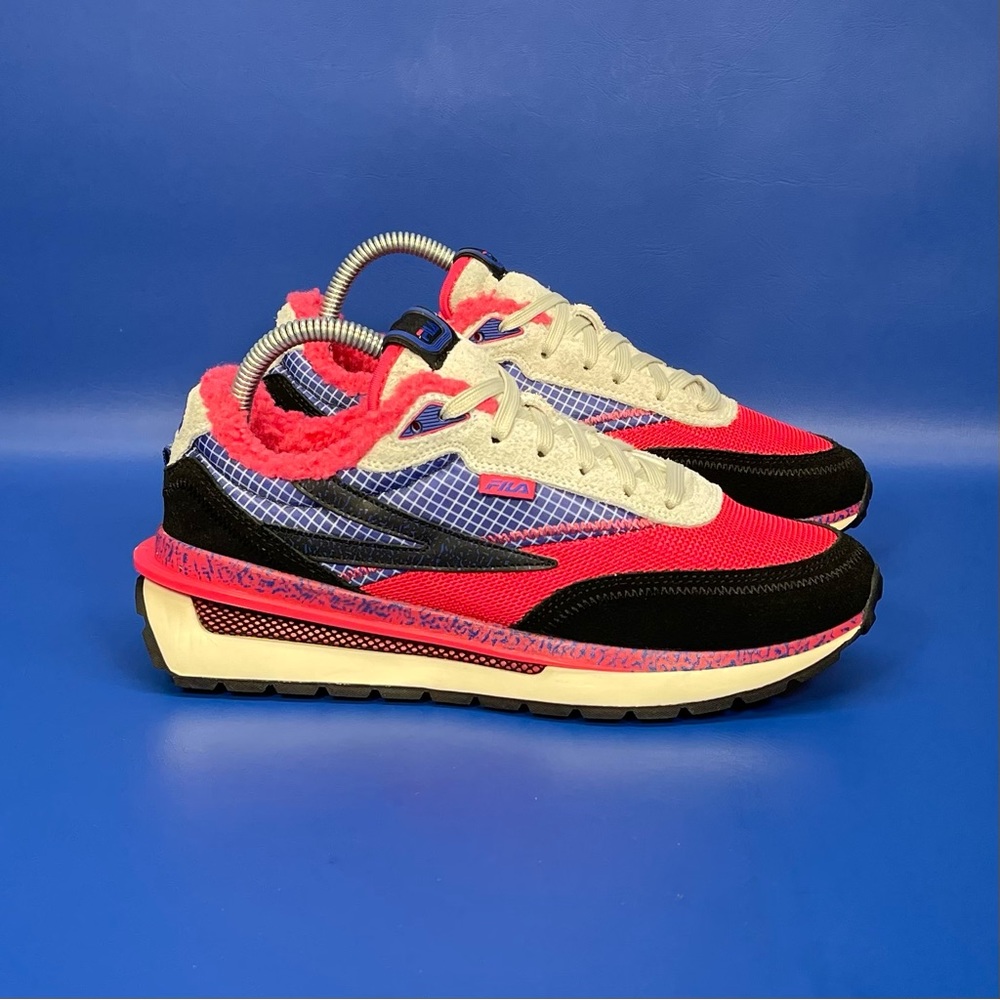 NEW Fila Renno Fleece Lined Lifestyle Shoes Black Hyper Pink Blue White